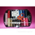 Sewing Kit in a box, Threaded Spools, Needles, Safety Pins, Buttons, Scissors and Snap